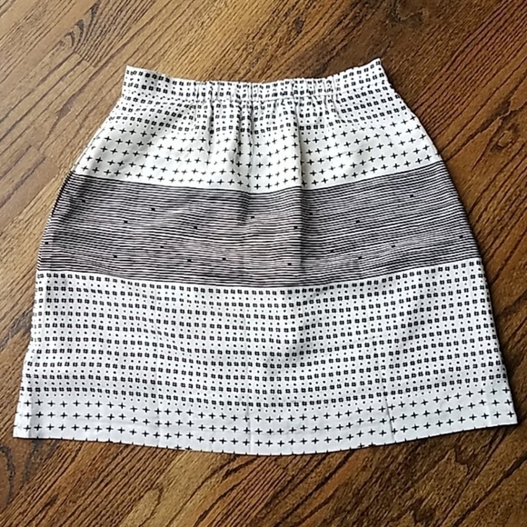 Madewell Wrap Black White Striped Silk Skirt Small - Picture 6 of 9